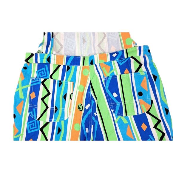 Shinesty Colorful Geometric Wild Print Bib Overalls Retro Look Size Men Medium - Picture 8 of 9